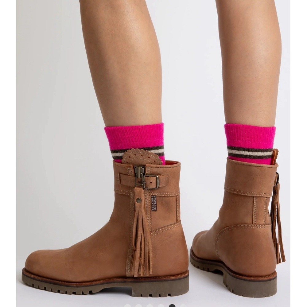 Penelope Chilvers Waterproof Bootie Boots Crop Tassel Tan Leather EU 36 US 5